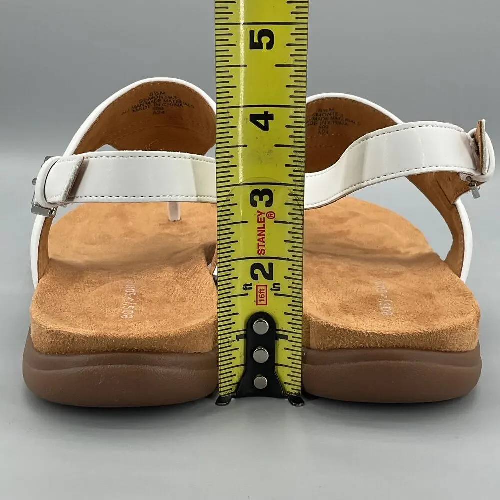 NEW Easy Spirit Women’s Monte Slingback Thong Sandals White Size 8.5M